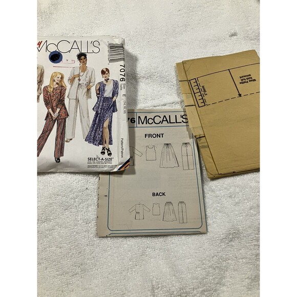 New McCall's 7076 Misses Jacket Skirt Pants Top Sewing Pattern Size 14-18 Uncut - Picture 3 of 3